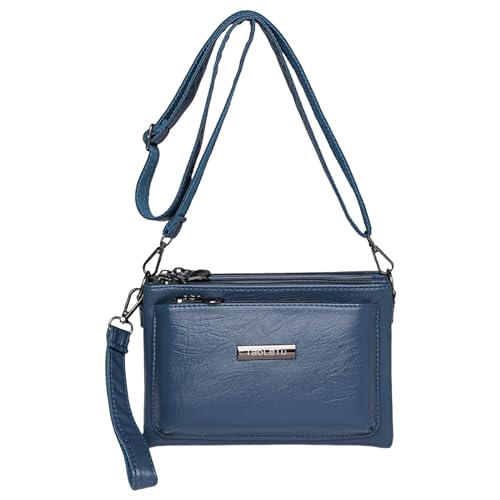 MODSGUE Frauen Umhängetasche Mode Muster Einfache Layered Praktische Handtasche Messenger Tasche Herren Taschen Männer Umhänge (Blue, One Size) von MODSGUE