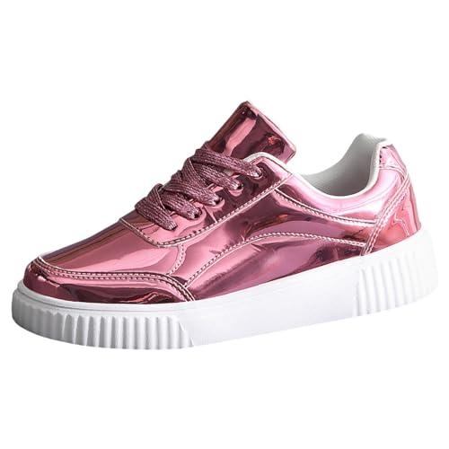 MODSGUE Glitzer Schuhe Damen Flache Low Sneaker Karneval Pailletten Schuhe - Atmungsaktiv Walkingschuhe Turnschuhe Party Outdoor Schnürsenkel Sportschuhe Laufschuhe Klettverschluss von MODSGUE