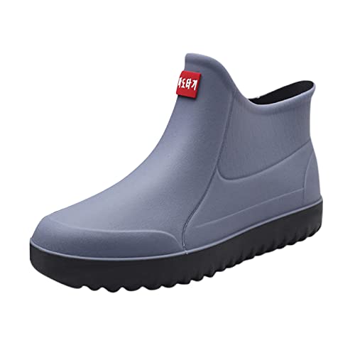 MODSGUE Gummischuhe Damen Anti-Rutsch Gummistiefel Wasserdicht Gummistiefeletten Kurz Stiefeletten Fashion Freizeit Regenschuhe Outdoor Boots Atmungsaktiv Gefüttert Weit Regenstiefel von MODSGUE
