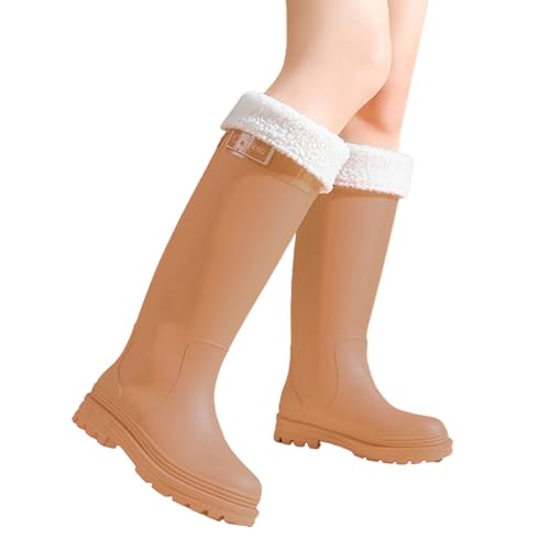 MODSGUE Gummistiefel Damen Gefüttert Wasserdicht Gummistiefel Halbhohe Hoch Rutschfeste Regenstiefel Regenschuhe Bequem Stiefeletten Gartenschuhe Gummistiefeletten von MODSGUE