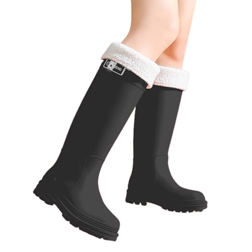 MODSGUE Gummistiefel Damen Gefüttert Wasserdicht Gummistiefel Halbhohe Hoch Rutschfeste Regenstiefel Regenschuhe Bequem Stiefeletten Gartenschuhe Gummistiefeletten von MODSGUE