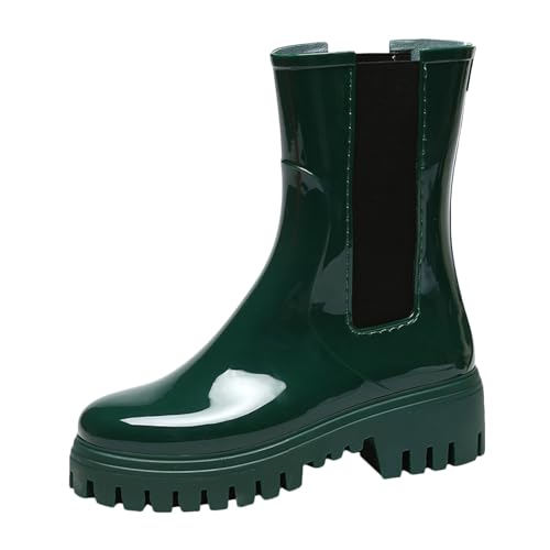 MODSGUE Gummistiefel Damen Kurz, Wasserdichte Original Grundlegend Regenstiefel, Atmungsaktiv Gumischtifel Baisc Anti-Rutsch Gummistiefel im Freien Wasserdichter Gummistiefeletten Gartenstiefel von MODSGUE