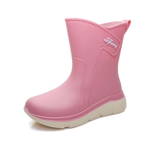 MODSGUE Gummistiefel Kurz Damen Garten - Stiefel Atmungsaktiv Antie-Rutsch Wasserdicht Gummi Stiefeletten Casual Gartenschuhe Vintage Schlupfstiefel Regenstiefel Gummistiefel Schnee von MODSGUE