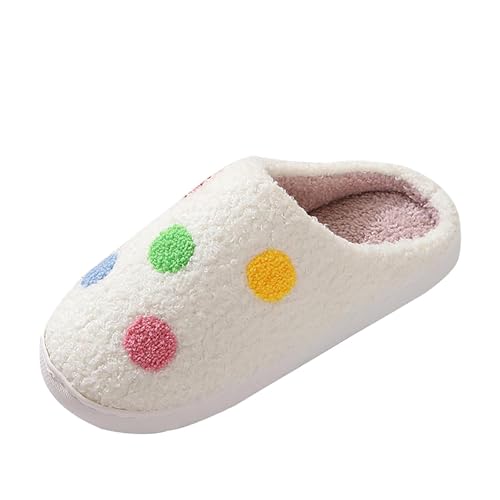 MODSGUE Hausschuhe Damen Baumwolle Warme Drinnen Pantoffeln Plüsch Funny Print Slipper Winter Weicher Bequeme Slippers Rutschfeste Pantoffeln Kuschelige Schuhe Filzhausschuhe Filzpantoffeln von MODSGUE