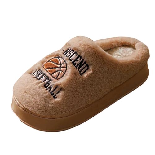 MODSGUE Hausschuhe Damen Herbst Winter Baseball Stickerei Cartoon Paare Dicke Sohle Trendy Wärmende Pantoffeln Für Zuhause Gemütliche Einfarbig Bequem Freizeithausschuhe von MODSGUE