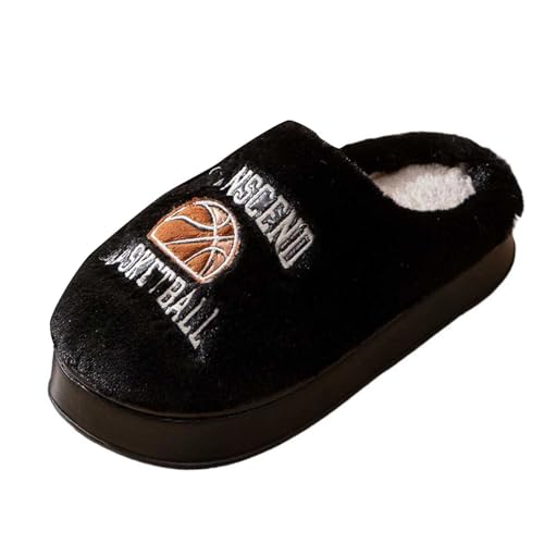 MODSGUE Hausschuhe Damen Herbst Winter Baseball Stickerei Cartoon Paare Dicke Sohle Trendy Wärmende Pantoffeln Für Zuhause Gemütliche Einfarbig Bequem Freizeithausschuhe von MODSGUE