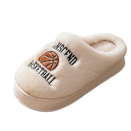 MODSGUE Hausschuhe Damen Herbst Winter Baseball Stickerei Cartoon Paare Dicke Sohle Trendy Wärmende Pantoffeln Für Zuhause Gemütliche Einfarbig Bequem Freizeithausschuhe von MODSGUE