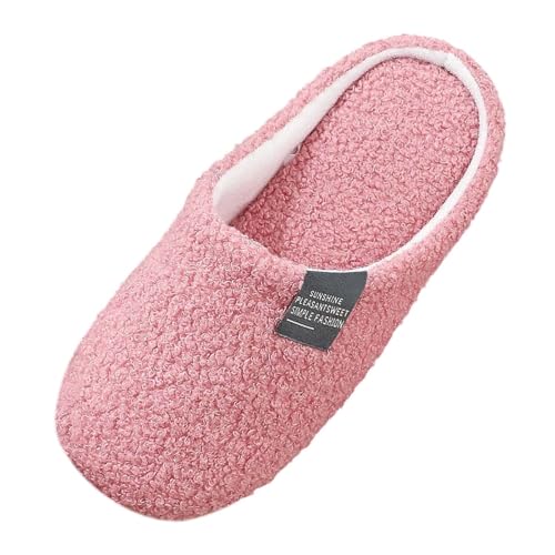 MODSGUE Hausschuhe Damen Herren Winter Warme Plüsch Kuschel Flauschige Pantoletten Gefütterte Einfarbig Weiche Basic Rutschfeste Unisex with Memory Foam Schöne Dicke Bequeme von MODSGUE