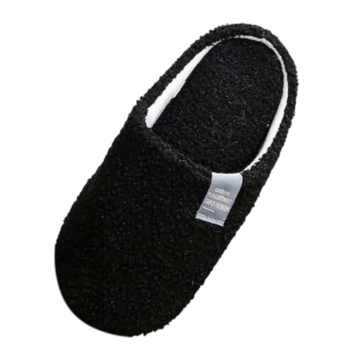 MODSGUE Hausschuhe Damen Herren Winter Warme Plüsch Kuschel Flauschige Pantoletten Gefütterte Einfarbig Weiche Basic Rutschfeste Unisex with Memory Foam Schöne Dicke Bequeme von MODSGUE