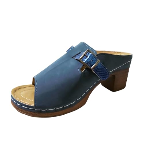 MODSGUE Hausschuhe Damen Keilabsatz Leder Hausschuhe Vintage Sommerschuhe Freizeit Wedge mit Absatz und Fussbett Slides Slipperstrandschuhe Peep Toe Plateau MODSGUE Hausschuhe Damen Keilabsatz Leder Hausschuhe Vintage Sommerschuhe Freizeit Wedge mit Absatz und Fussbett Slides Slipperstrandschuhe Peep Toe Plateau von MODSGUE