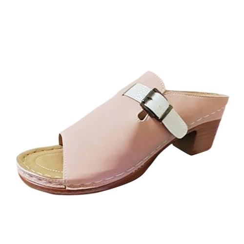 MODSGUE Hausschuhe Damen Keilabsatz Leder Hausschuhe Vintage Sommerschuhe Freizeit Wedge mit Absatz und Fussbett Slides Slipperstrandschuhe Peep Toe Plateau MODSGUE Hausschuhe Damen Keilabsatz Leder Hausschuhe Vintage Sommerschuhe Freizeit Wedge mit Absatz und Fussbett Slides Slipperstrandschuhe Peep Toe Plateau von MODSGUE