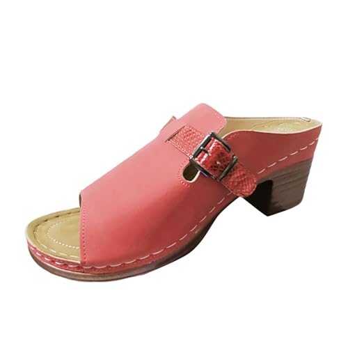 MODSGUE Hausschuhe Damen Keilabsatz Leder Hausschuhe Vintage Sommerschuhe Freizeit Wedge mit Absatz und Fussbett Slides Slipperstrandschuhe Peep Toe Plateau MODSGUE Hausschuhe Damen Keilabsatz Leder Hausschuhe Vintage Sommerschuhe Freizeit Wedge mit Absatz und Fussbett Slides Slipperstrandschuhe Peep Toe Plateau von MODSGUE