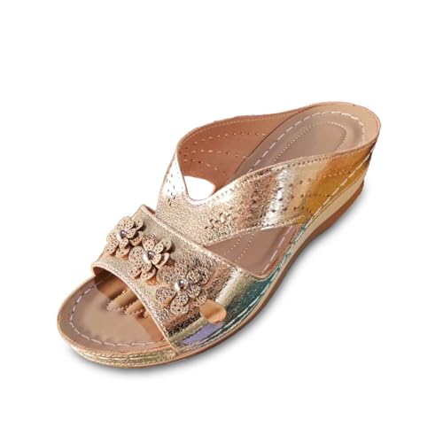 MODSGUE Hausschuhe Damen Keilabsatz Leder Orthopädische Sandalen Vintage Sommerschuhe Freizeit Wedge mit Absatz und Fussbett Slides Slipperstrandschuhe Flacheschuhe MODSGUE Hausschuhe Damen Keilabsatz Leder Orthopädische Sandalen Vintage Sommerschuhe Freizeit Wedge mit Absatz und Fussbett Slides Slipperstrandschuhe Flacheschuhe von MODSGUE