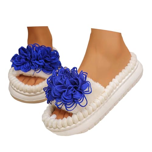 MODSGUE Hausschuhe Damen Plüsch Pantoffeln, Freizeithausschuhe Basic Rutschfeste Warm Weiche Slipper Mit Memory Foam, Elegante Bequeme Hausschlappen Für Frauen von MODSGUE