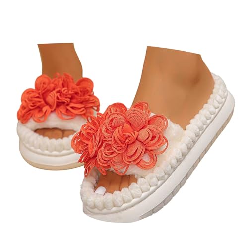 MODSGUE Hausschuhe Damen Plüsch Pantoffeln, Freizeithausschuhe Basic Rutschfeste Warm Weiche Slipper Mit Memory Foam, Elegante Bequeme Hausschlappen Für Frauen von MODSGUE