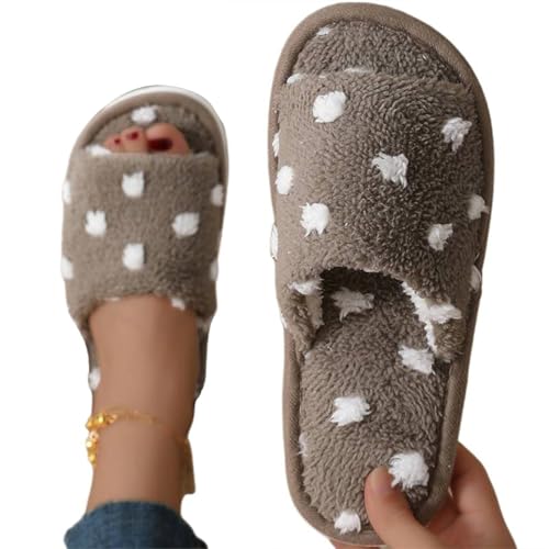MODSGUE Hausschuhe Damen Winter Slides Slippers Waschbar Flauschige Hausschuhe Plüsch Winterhausschuhe Unisex Warme Rutschfeste Herz Pantoffeln für Drinnen und Draussen von MODSGUE