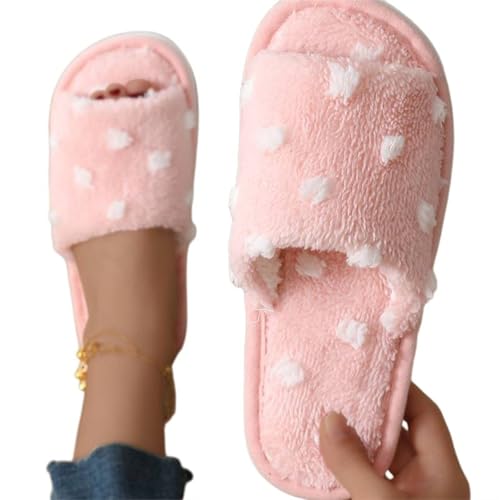 MODSGUE Hausschuhe Damen Winter Slides Slippers Waschbar Flauschige Hausschuhe Plüsch Winterhausschuhe Unisex Warme Rutschfeste Herz Pantoffeln für Drinnen und Draussen von MODSGUE