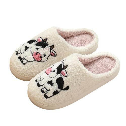 MODSGUE Hausschuhe Plüsch Damen Pantoffeln mit Geist Kürbis Muster Hausschlappen Fledermaus Totenkopfmuster Bequem Slippers Winter Warm Plüschhausschuhe Lustige Rutschfeste Weiche von MODSGUE