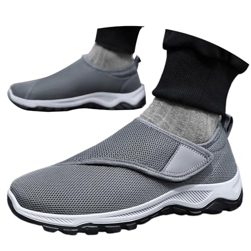 MODSGUE Herren Slip on Sneakers Bequem Schuhe Ohne SchnüRsenkel Mesh Leichte Stoffschuhe Memory Foam Schlupfschuhe SchlüPfen Herren Laufschuhe Orthopädische Atmungsaktiv Elegant Gym Turnschuhe von MODSGUE