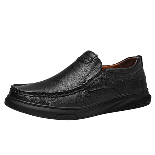 MODSGUE Herrenschuhe Klassische Loafers Slipper Freizeitschuhe Business Casual Lederschuhe Business-Halbschuhe Leichte Schlupfschuhe aus Echtem Leder von MODSGUE