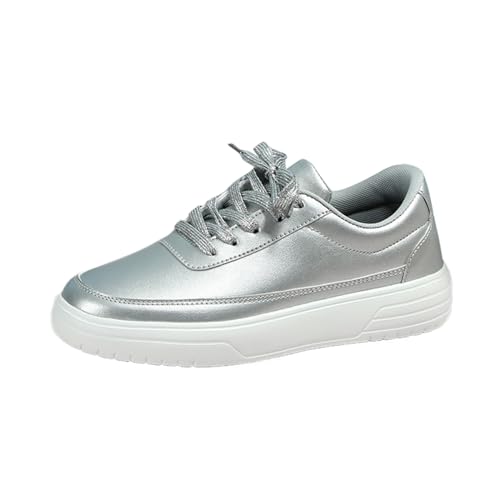 MODSGUE Hochzeitsschuhe Cocktailschuhe Turnschuhe Sneaker Leichte Metallische Pailletten-Tennisschuhe Pailletten Casual Lace Up Sportschuhe Sneakers Glitzer Atmungsaktive Kristall Bling Laufschuhe von MODSGUE