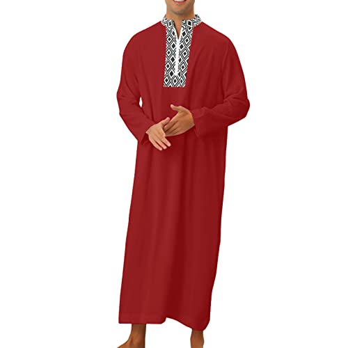 MODSGUE Indische Herrenbekleidung - Herren Kaftan Langarm Kaftan Herren Lang Thobe Herren mit Taschen Universal Fit von MODSGUE