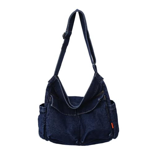 MODSGUE Jeanstasche Damen Groß - Umhängetasche Aus Denim Mit Verstellbarem Schultergurt,Lässige Handtaschen Vielseitige Sommertasche FüR Alltag Und Freizeit von MODSGUE