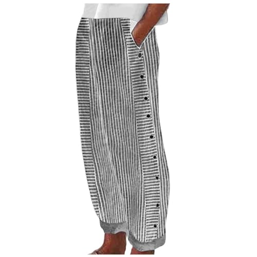 MODSGUE Jogginghose Damen Reha Hose mit seitlicher Knopfleiste zum öffnen Button Up Trainingshose Postoperative Sporthose High Waist Bequeme Lockere Freizeithose Mit Taschen Straight Leg Hose von MODSGUE