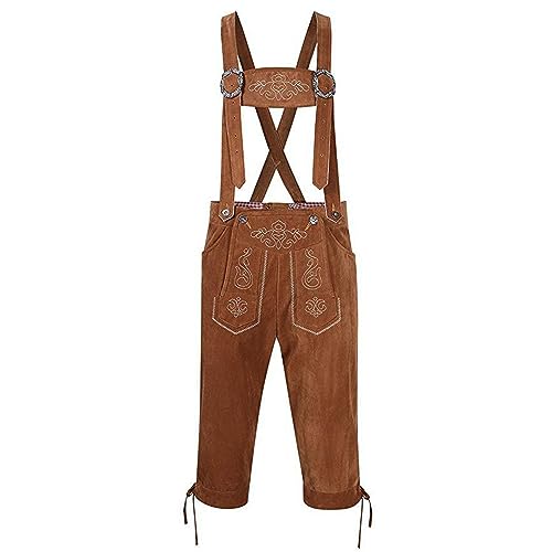 MODSGUE Lederhose Herren Karneval Trachtenset Bayerisches Trachtenlederhose Retro Bayrisch Outfit Für Oktoberfest Feierlichkeiten Und Events Cosplay Lederhosen von MODSGUE