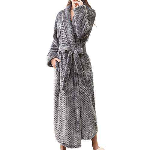 MODSGUE Morgenmantel Damen Sexy Plüsch Bademantel Verdickte Hausmantel Elegant Saunamantel Weich Kleidung Blickdicht Badehandtuch Bademantel Damen Waffelpique Mode Robe von MODSGUE