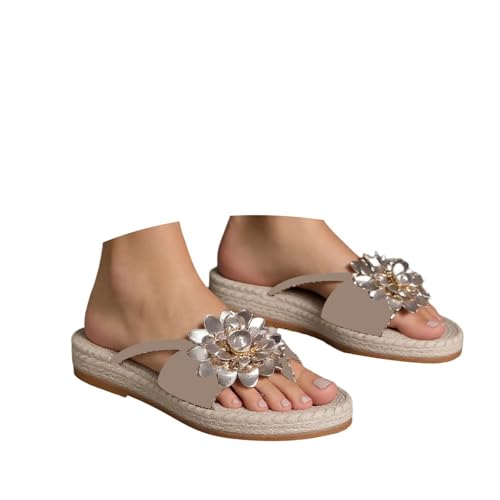 MODSGUE Orthopädische Sandalen Damen Große Größen Flip Flops Zehentrenner Freizeitsandale Strandschuhe Sommerschuhe Spitze Flache Schuhe Schöne Sandal Leicht Bequem Sandaletten Barfuss Schuhe von MODSGUE