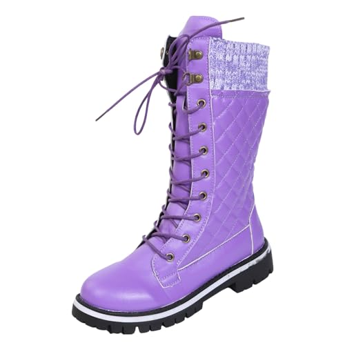 MODSGUE Overknee Stiefel Damen Warme Winterstiefel Mit Blockabsatz Langschaft Boots Flach Casual Cowboy Stiefel Reißverschluss Einfarbig Basic Klassisch Westernstiefel Winterschuhe von MODSGUE