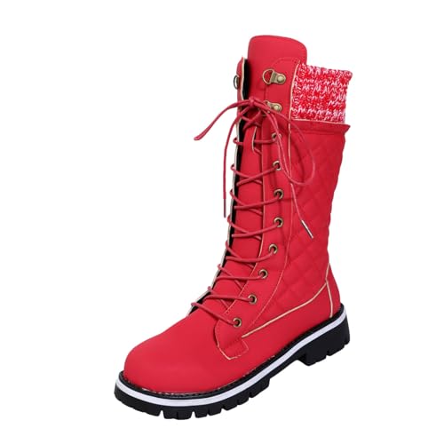 MODSGUE Overknee Stiefel Damen Warme Winterstiefel Mit Blockabsatz Langschaft Boots Flach Casual Cowboy Stiefel Reißverschluss Einfarbig Basic Klassisch Westernstiefel Winterschuhe von MODSGUE