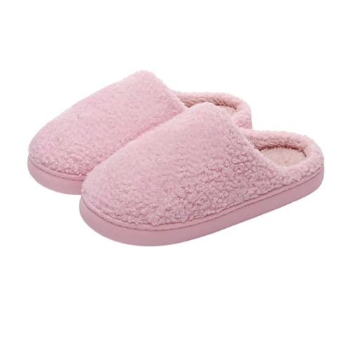 MODSGUE Pantoffeln Damen Plüsch Winter Hausschuhe, Warme Fluffy Rutschfest Plüschschuhe Schlappen, Einfarbig Lustige Bequem Basic Weiche Slippers for Indoor Outdoor von MODSGUE