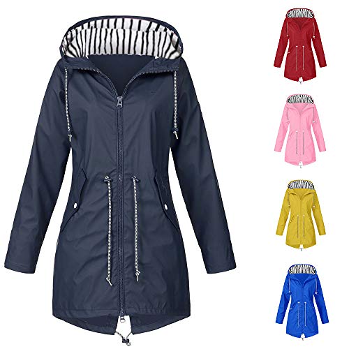 MODSGUE Regenjacke Damen Wasserdichte Atmungsaktive Regenmantel Softshelljacke Outdoorjacke Faltbar Übergangsjacke Leichte Jacke Mit Kapuze für zum Wandern Trekking Fahrrad von MODSGUE