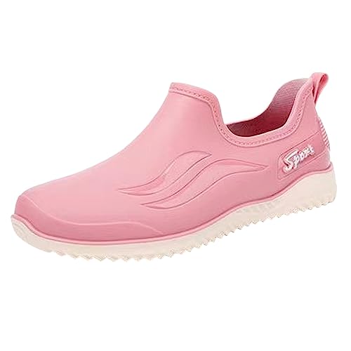 MODSGUE Regenschuhe Erwachsene Gummistiefel Wasserdicht Mit Blockabsatz Rutschfeste Stiefel Einfarbig Gartenschuhe Anti-Rutsch Knöchel Gummi Stiefel Stiefeletten Mit Komfort Einlegesohle von MODSGUE