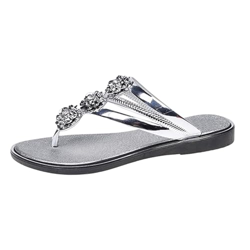 MODSGUE Sandalen Damen Strand Hausschuhe Sommer Freizeit Flip Flops Bohemian Sommerschuhe Flach Zehentrenner mit Strass Pool Meer Blumen Glitzer Sandaletten Strand Outdoor MODSGUE Sandalen Damen Strand Hausschuhe Sommer Freizeit Flip Flops Bohemian Sommerschuhe Flach Zehentrenner mit Strass Pool Meer Blumen Glitzer Sandaletten Strand Outdoor von MODSGUE
