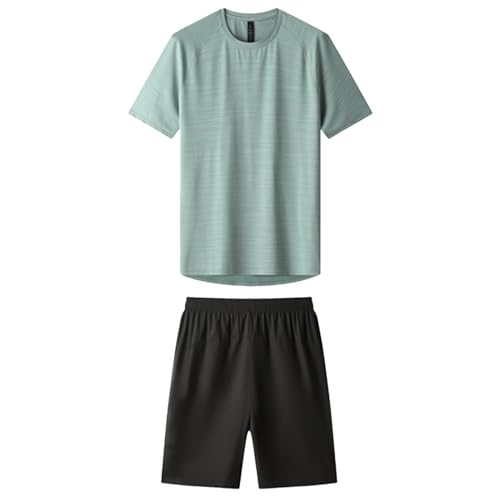 Schlafanzug Herren kurz U-Auschnitt kurzer Pyjama Baumwolle Sommer Shorty Pyjama Kurzarm T-Shirt mit Leicht Luftig Schlafanzughose Weiß Schwarz von MODSGUE