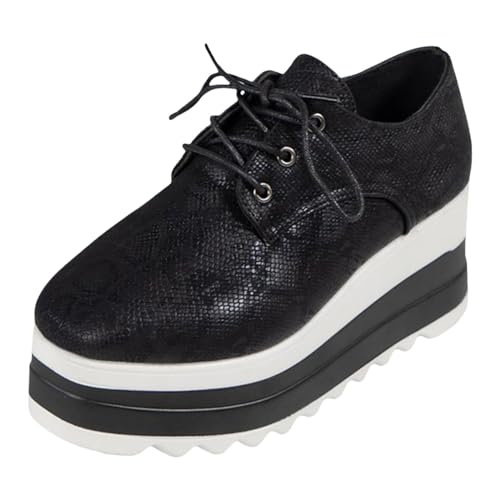 MODSGUE Sneaker Damen Plattform Elegante Schuhe Lässige Slip On Walkingschuhe Cushion Wasserdicht Flach rutschfeste Einfarbig Outdoor Sportlich Bequeme Leistungsstarke Schuhe von MODSGUE