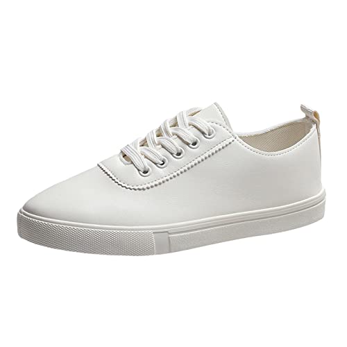 MODSGUE Sneakers Damen Weiß - Canvas Sneaker Damen - Low Top Halbschuhe Leicht Stoff Schuhe Wanderschuhe Sportschuhe Bequeme Segeltuchschuhe Freizeitschuhe Laufschuhe Turnschuhe von MODSGUE