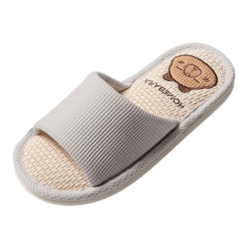MODSGUE Sommer Leinenhausschuhe für Damen, Innen/Außen Offene Waschbare Pantoletten mit Rutschfester Sohle, Atmungsaktive Duschschuhe aus Baumwollleinen für Zuhause Reise Spa MODSGUE Sommer Leinenhausschuhe für Damen, Innen/Außen Offene Waschbare Pantoletten mit Rutschfester Sohle, Atmungsaktive Duschschuhe aus Baumwollleinen für Zuhause Reise Spa von MODSGUE
