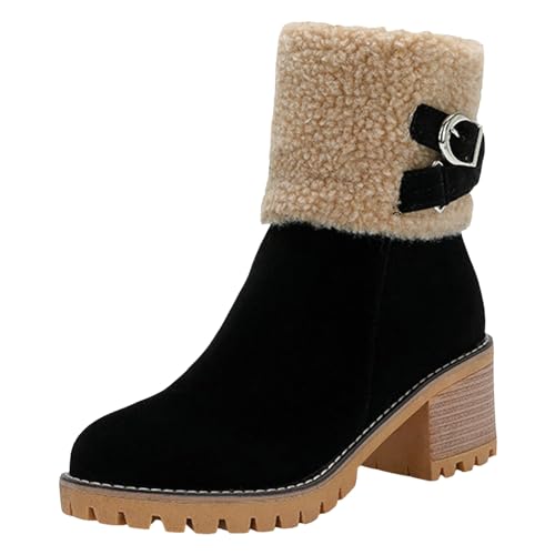 MODSGUE Stiefeletten Damen Grace Schneestiefel Gefüttert Winterschuhe Ankle Boots Wasserdicht Warm Winterboots Snowboot Mit Futter Herbst Winter Winterstiefel Komfort Stiefel von MODSGUE