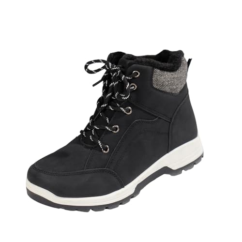 MODSGUE Stiefeletten Damen Stylisch Winterstiefel Warme Gefüttert Winterschuhe Outdoor Stiefel Rutschfeste Flache Warme Schlupfstiefel Warm Herbst Damenstiefel Wanderschuhe von MODSGUE