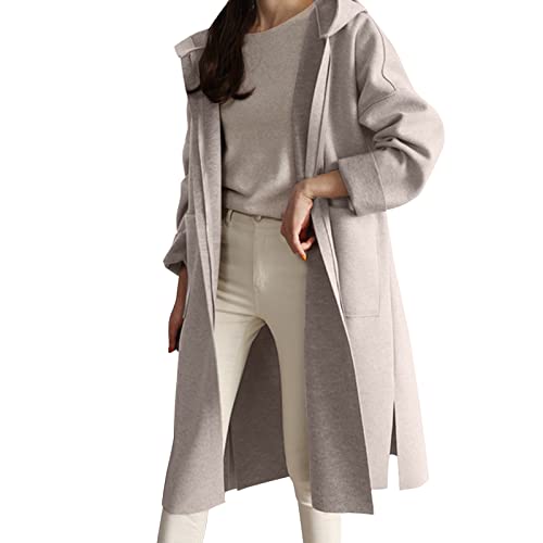 MODSGUE Trenchcoat Damen Übergangsmantel Atmungsaktiv Frühlingsmantel Oversize Elegant Frühjahrsjacke Jacke Frühling Tailliert Longjacke Leicht Langer Mantel Softshelljacke Vintage Trenchcoat Elegant von MODSGUE