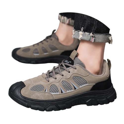 MODSGUE Wanderschuhe Herren Outdoor rutschfest Atmungsaktiv Trekkingschuhe Leicht Komfortabel Männer Hikingschuhe Arbeitsschuhe Sicherheitsschuhe Stahlkappenschuhe von MODSGUE