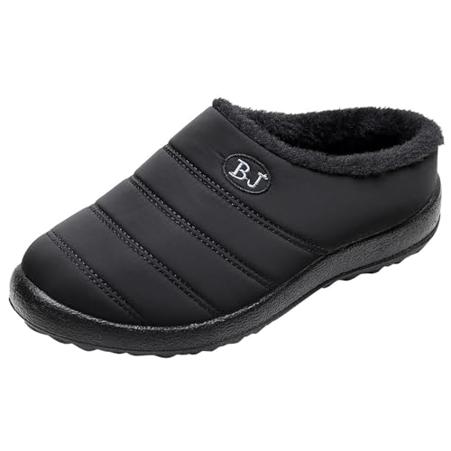 MODSGUE Warm Schneestiefel Damen Winterstiefel Gefüttert Wasserdicht Ankle Boots mit Fleece Winter Stiefeletten Kurzschaft Winterboots Bequem Basic Winterschuhe Baumwollschuhe Stiefel von MODSGUE