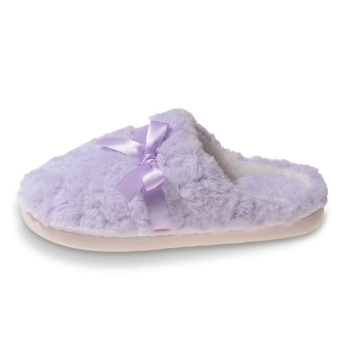 MODSGUE Warme Hausschuhe Damen Winter ilzpantoffeln Mit Filzsohle-Gefütterte Filzhausschuhe Winter Puschen Flauschige Slippers Pantoffeln Weiche Plüsch von MODSGUE