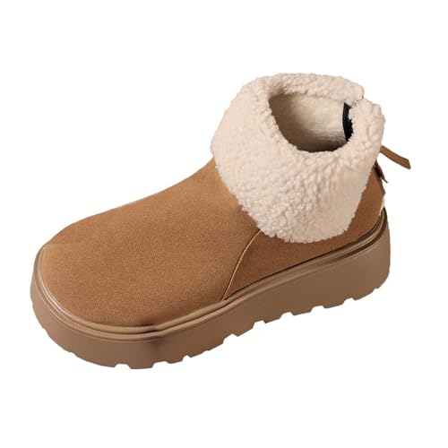 MODSGUE Winter Boots Damen Schneestiefel Mit Futter Warme Gemütliche Snow Wärme Wasserdicht Winterschuhe Winterboots Damenstiefel Winterstiefel Wolle Für Komfort von MODSGUE