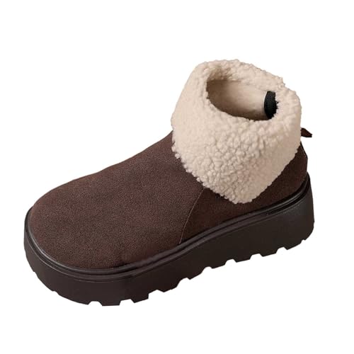 MODSGUE Winter Boots Damen Schneestiefel Mit Futter Warme Gemütliche Snow Wärme Wasserdicht Winterschuhe Winterboots Damenstiefel Winterstiefel Wolle Für Komfort von MODSGUE