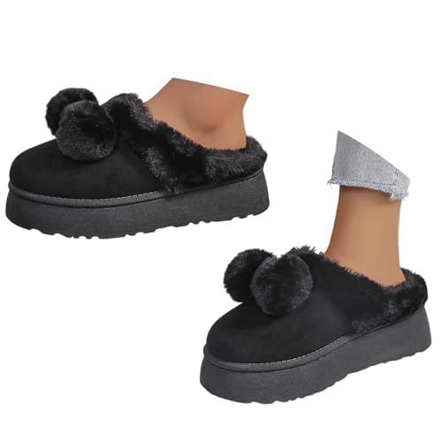MODSGUE Winter Damen Hausschuhe Warmes Futter Dickbesohlte Bedruckte Kontursohle Damen Baumwollschuhe Warm Und Rutschfest Indoor Outdoor Winterhausschuhe von MODSGUE